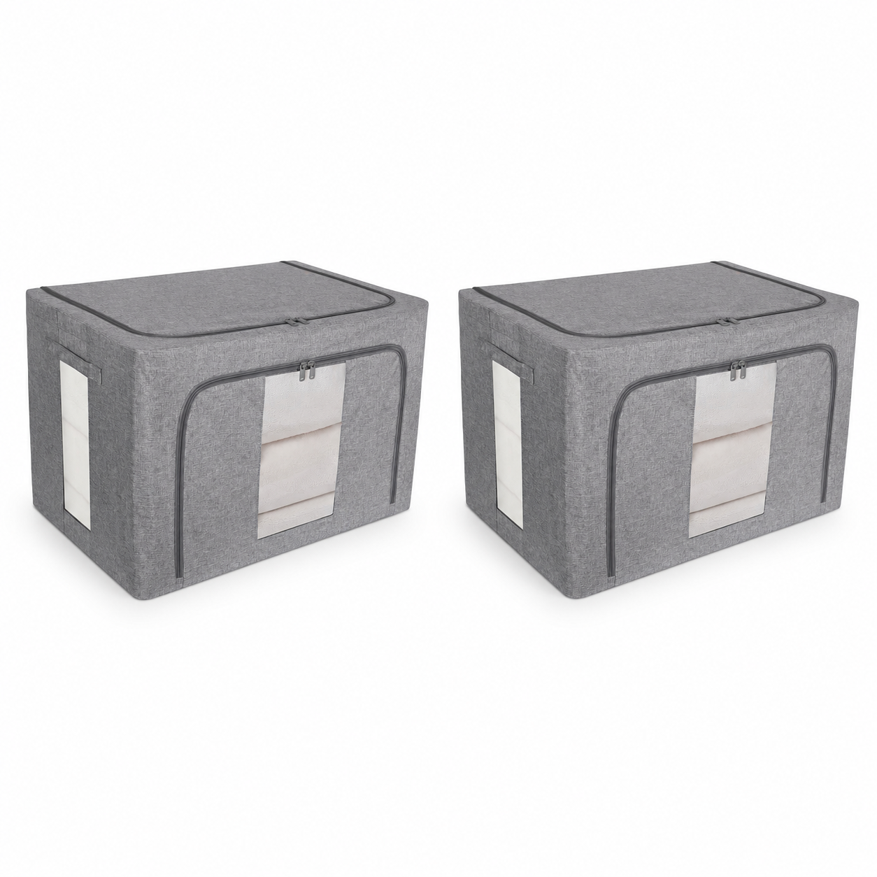 set de dos cajas apilables gris de ag box 