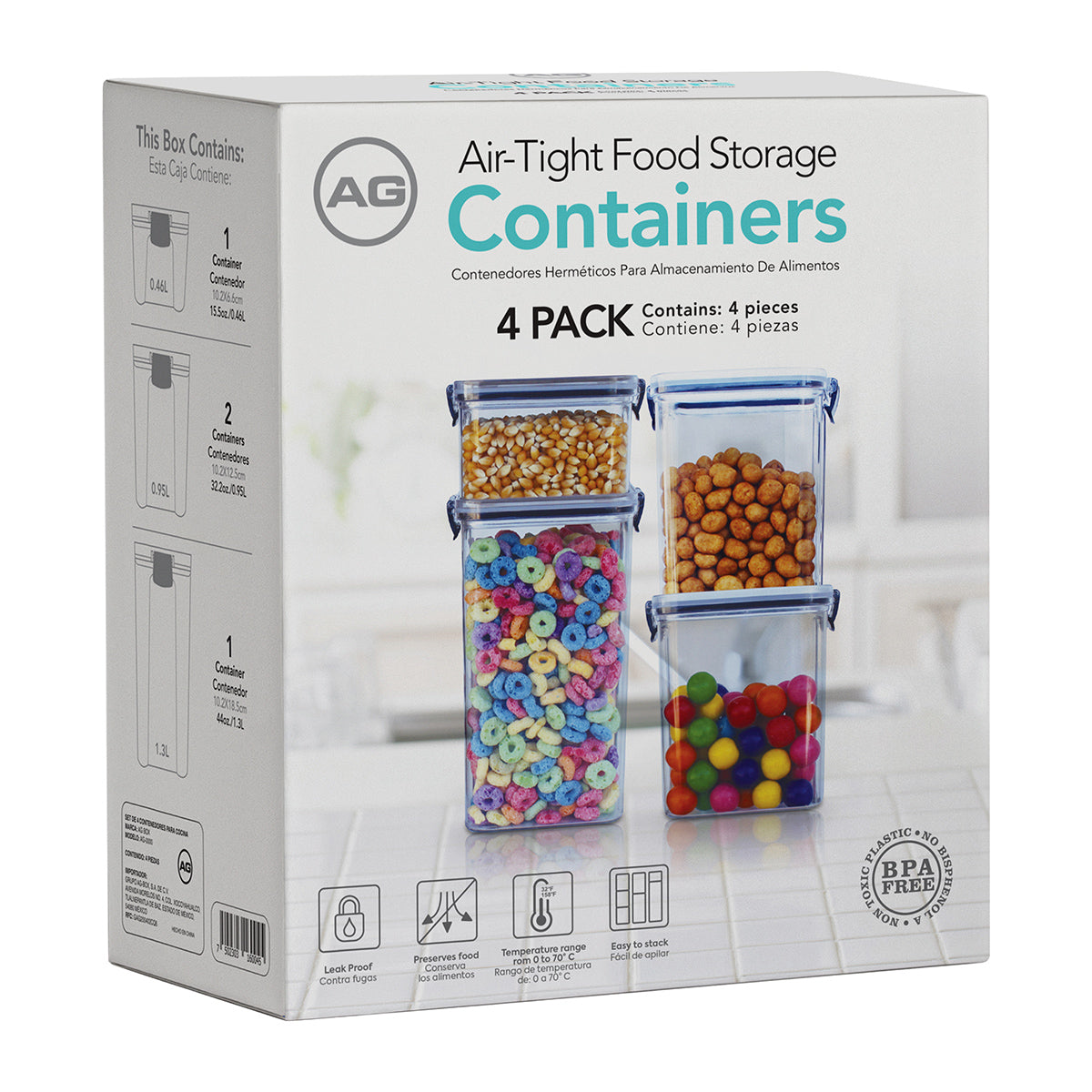 Contenedores herméticos Agbox Set de 4 pzas