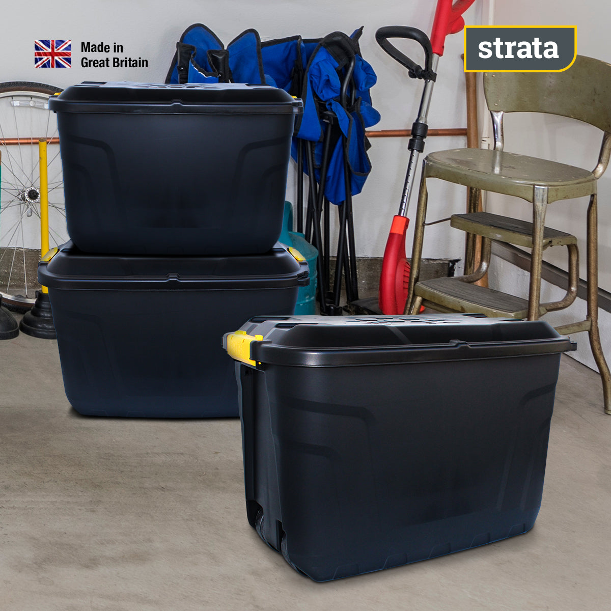 Contenedor De Plastico 110 litros y 470 kilos de carga STRATA