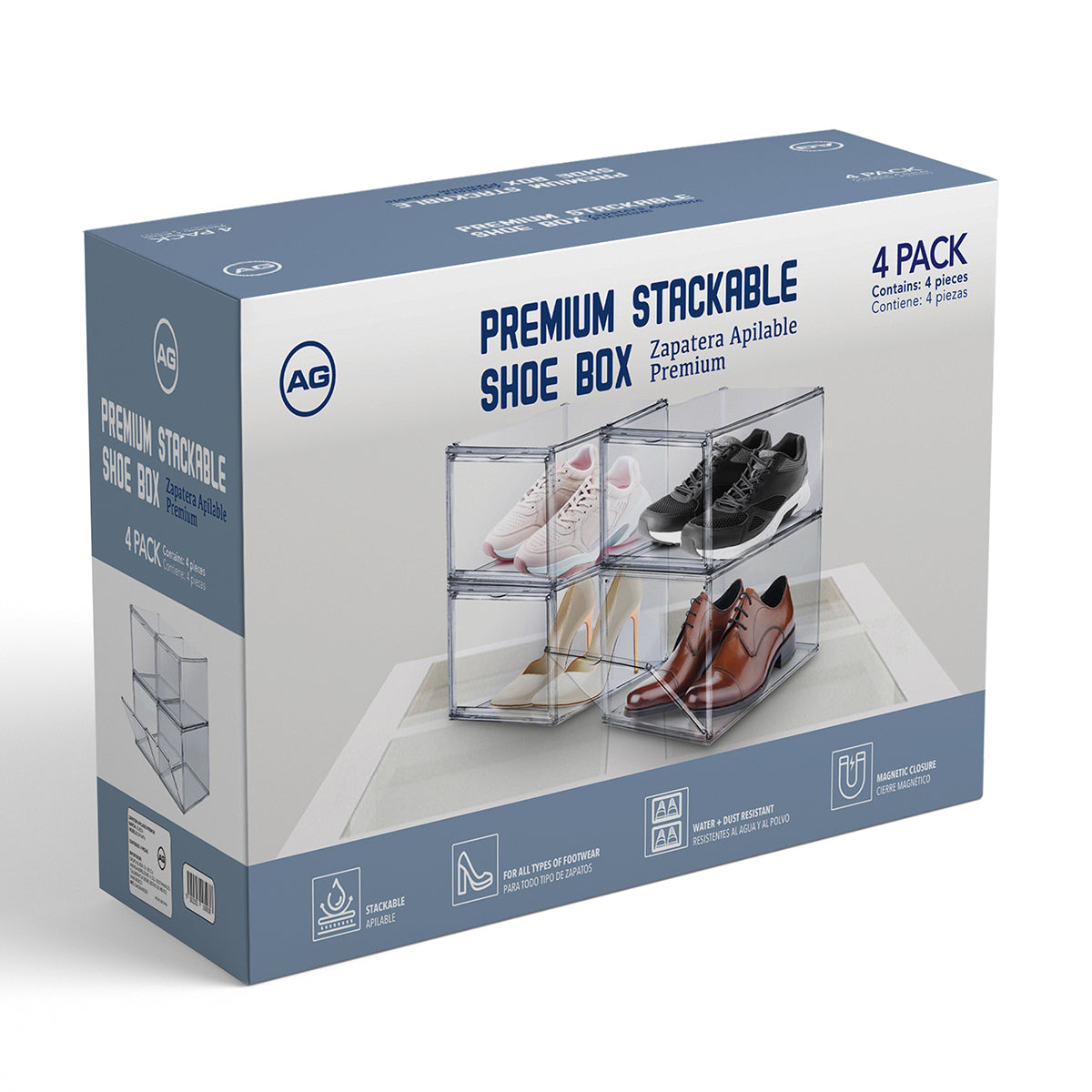 Sneakers Box  Premium Zapatera Payton Set 4 piezas.